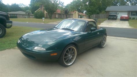 Mazda MX-5 Miata Convertible 1991 Green For Sale. JM1NA3510M0232576 91 Mazda Miata British ...