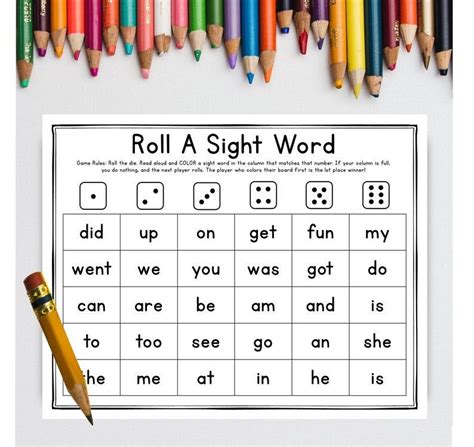 Printable Sight Word Games