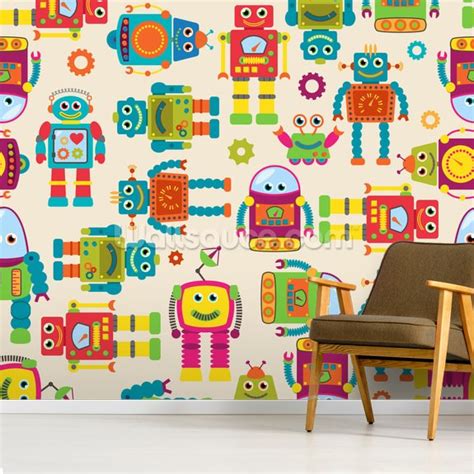 Cute Robots Wallpaper | Wallsauce EU