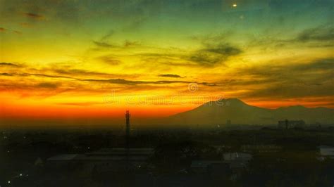 Mount Lawu As a Background of the Sunrise Stock Image - Image of ...