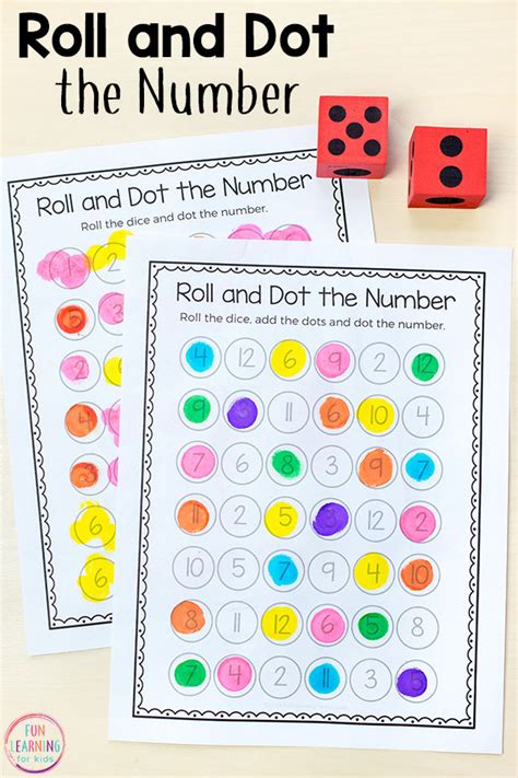 Roll and Dot the Number Math Activity Printable