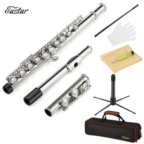 Eastar EFL 1 Closed Hole C Flutes 16 Key Nickel Beginner Flute Set With Carrying Case-in Flute ...