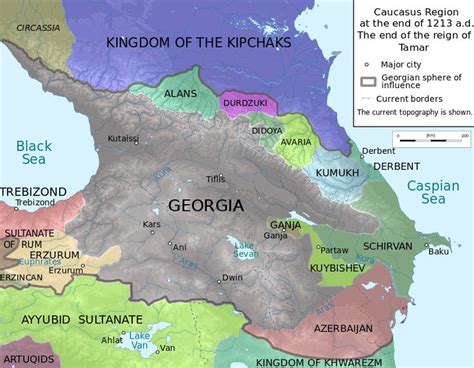 Caucasus in 1213 AD | Historical maps, Map, Georgia country