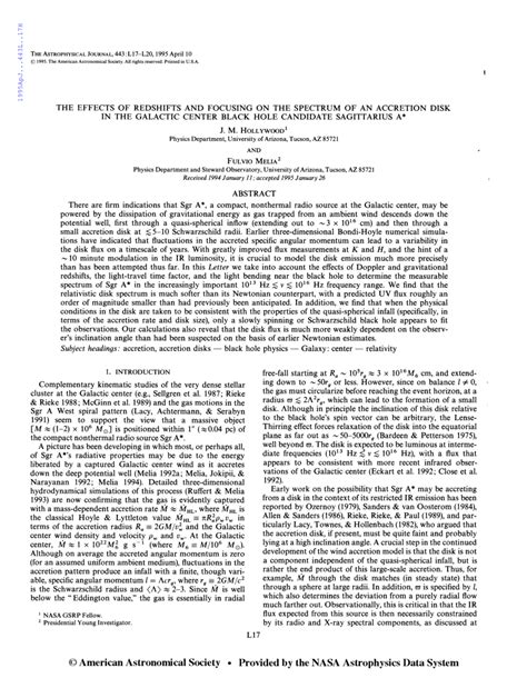 (PDF) The effects of redshifts and focusing on the spectrum of an accretion disk in the galactic ...