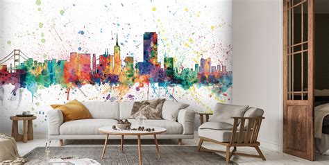 San Francisco, California Skyline Mural | Wallsauce UK