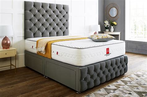 Regency Divan Bed Set With Tall Button Headboard Plus Footboard | Divan Bed Warehouse