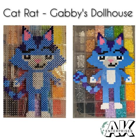 Cat Rat from Gabby's Dollhouse - Fuse Bead | Perler bead art, Easy perler beads ideas, Diy ...