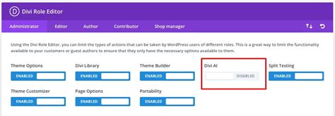 Hide The Divi AI Toggle In The Divi Role Editor - DiviMundo