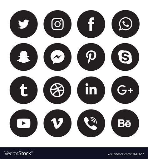 Social Media Logo Vector Black - 12.000 vector logos