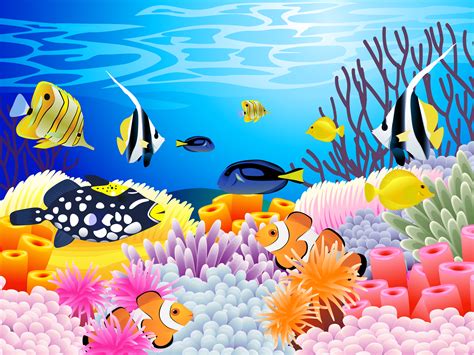 Sea Life (1600×1200) | Cartoon fish, Fish wallpaper, Underwater cartoon