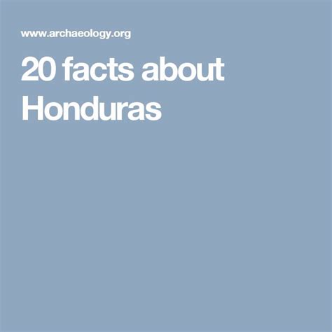 20 facts about Honduras | Honduras, Facts, I want to know