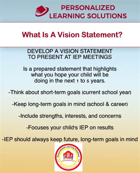 Vision Statements – Personalized Learning Solutions, LLC