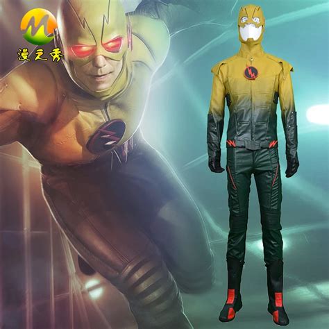 New Style The Flash Villain Costume Reverse Flash Cosplay Costume Adult Full Set Size Can Be ...