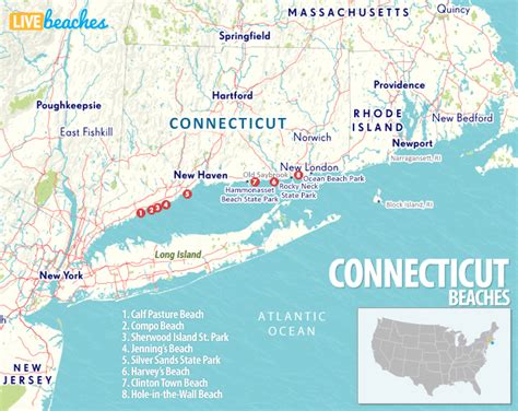 Map of Beaches in Connecticut - Live Beaches