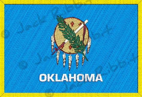 Oklahoma Flag Patch with Gold Border Graphic by Jack Ribbit · Creative Fabrica