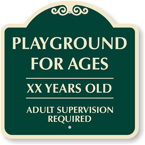 Playground Rules Signs | Age Wise Playground Area Signs