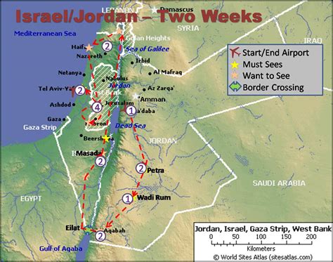 Jordan Israel Map