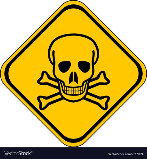 Skull danger sign Royalty Free Vector Image - VectorStock