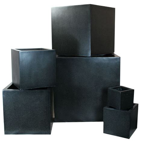 Authenteak Square Planters - Black | Square planters, Luxury patio furniture, Modern planters