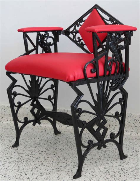 American Art Deco Furniture Cast Iron Bench Seat | Modernism