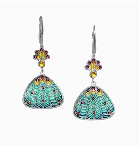 Silver peacock feather earrings | Jean Wilkinson - Award Winning ...