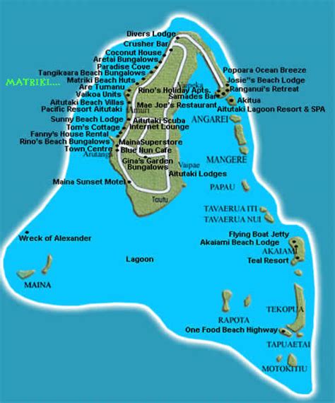 Aitutaki Cook Islands Map - Cities And Towns Map