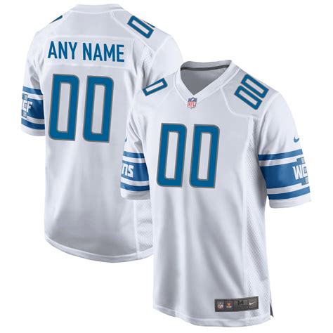 Detroit Lions White Custom Team Color Game Jersey - jerseys2021