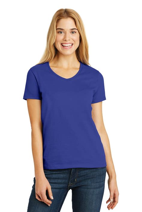 Hanes Ladies Tagless 100% Cotton V-Neck T-Shirt - Walmart.com