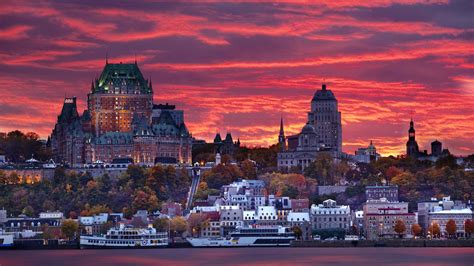 Download Quebec City Red Sunset Wallpaper | Wallpapers.com