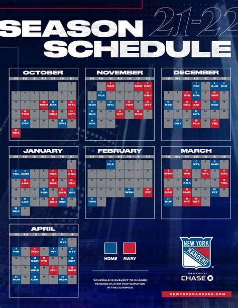 2021-2022 New York Rangers Schedule and Tickets Released