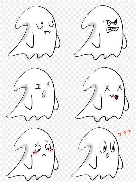 Halloween Cute Cartoon Ghost Hand Drawn Set Illustration, Car Drawing ...