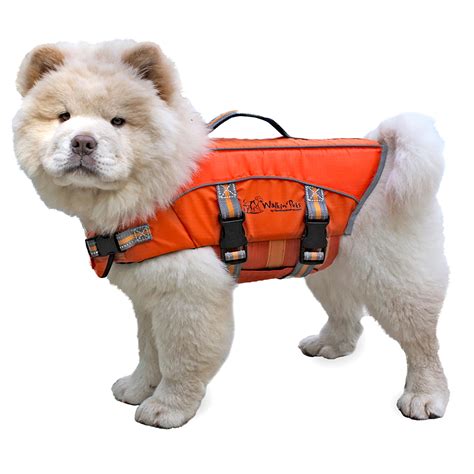 Dog Life Jacket - Canine Safety Jacket with Bright Orange Color, Reflective Trim, Reinforced ...