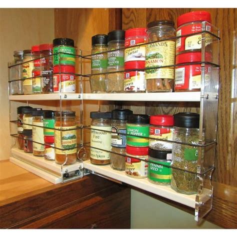 Vertical Spice 4-Shelf Cream Cabinet Mount Spice Rack 22x2x11DC - The ...