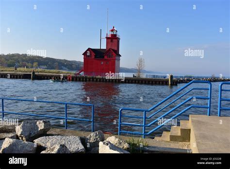 The lighthouse at Holland State Park Stock Photo - Alamy