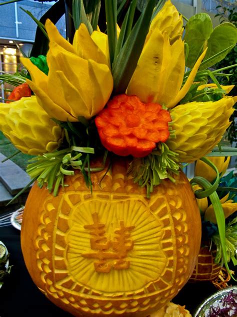 Decorating with Veggies: Carving Designs Onto the Face of A Large Squash