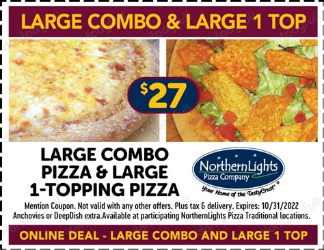 14 Northern Lights Pizza Company Coupons, Promo Codes