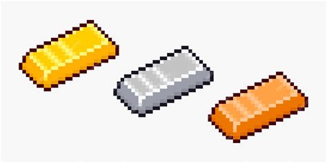 Minecraft Gold Ingot Pixel Art Template