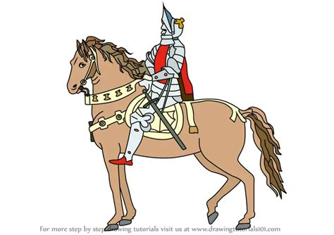 How to Draw a Knight on Horse (Warriors) Step by Step | DrawingTutorials101.com