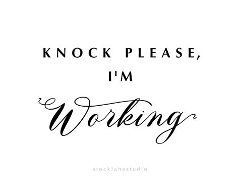 Knock Please I'm Working Printable Home Office Sign DIY door sign for Office or School ...