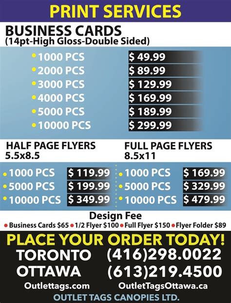 Custom Print Services - Business Card Printing - Flyer Printing