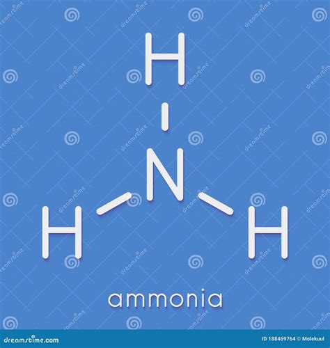 Ammonia NH3 Molecule. Skeletal Formula Stock Illustration ...