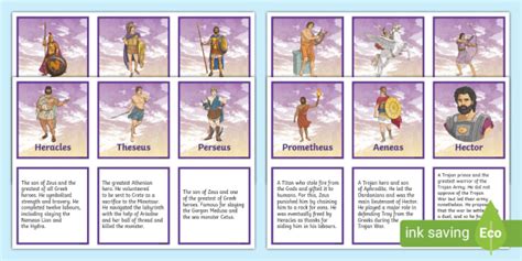 Greek Mythology Heroes Matching Cards (Teacher-Made)