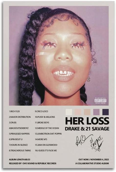 Her Loss Album Poster for Bedroom Aesthetic Canvas Wall Art Living Room ...