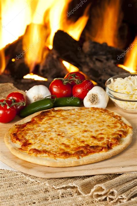 Classic Homemade Italian Cheese Pizza — Stock Photo © bhofack2 #19968051