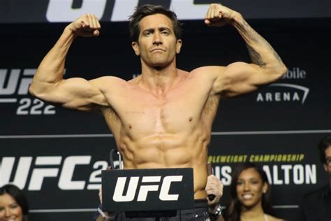 Hollywood Actor Jake Gyllenhaal Steps On Scale At UFC 285 Weigh-Ins