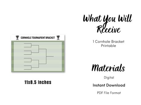 Printable Cornhole Tournament Bracket - Etsy