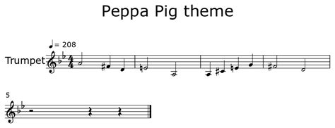 Peppa Pig theme - Sheet music for Trumpet