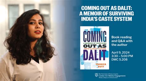 Coming Out as Dalit: A Book Reading with Author Yashica Dutt - Center for Media Engagement ...