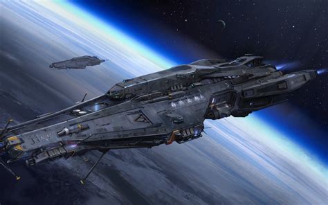 ship, planet, space, futuristic, vehicle, aircraft, science fiction ...