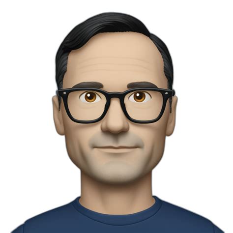 small Hyper realistic Ralf Hutter from Kraftwerk, short straight black hair, black glasses, thin ...